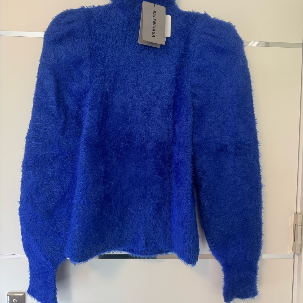 Balenciaga Royal Blue Textured Sweater